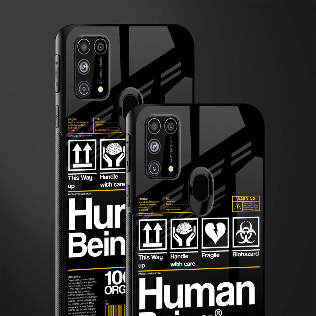 human being label phone cover for samsung galaxy m31 prime edition