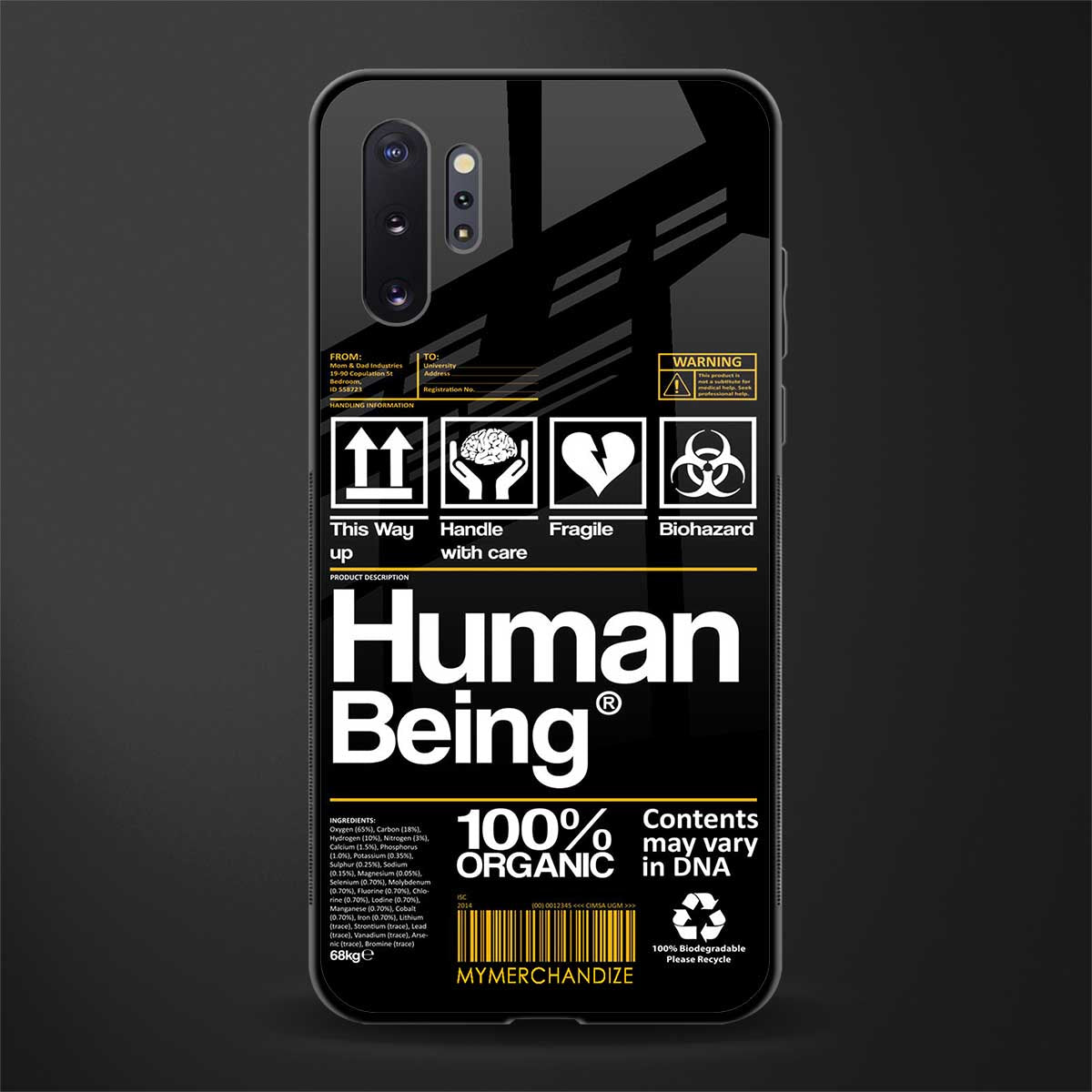 human being label phone cover for samsung galaxy note 10 plus