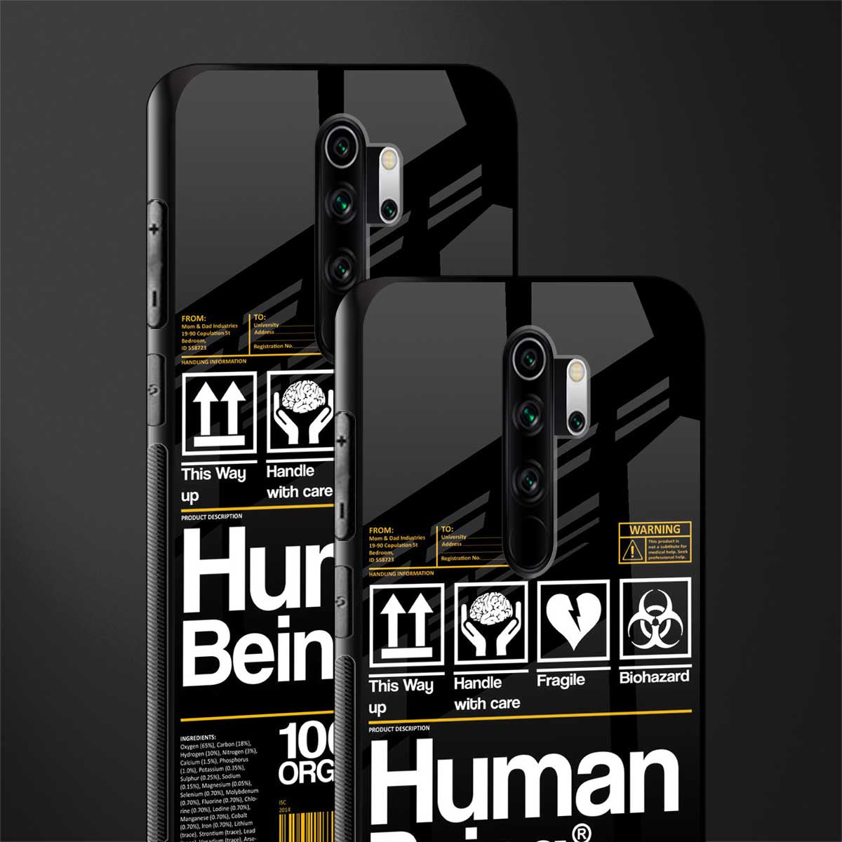 human being label phone cover for redmi note 8 pro