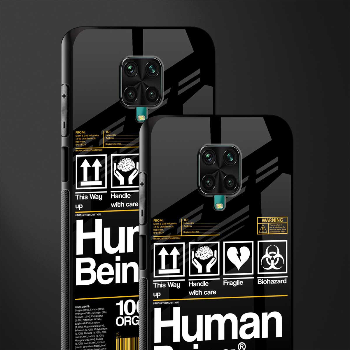 human being label phone cover for redmi note 9 pro