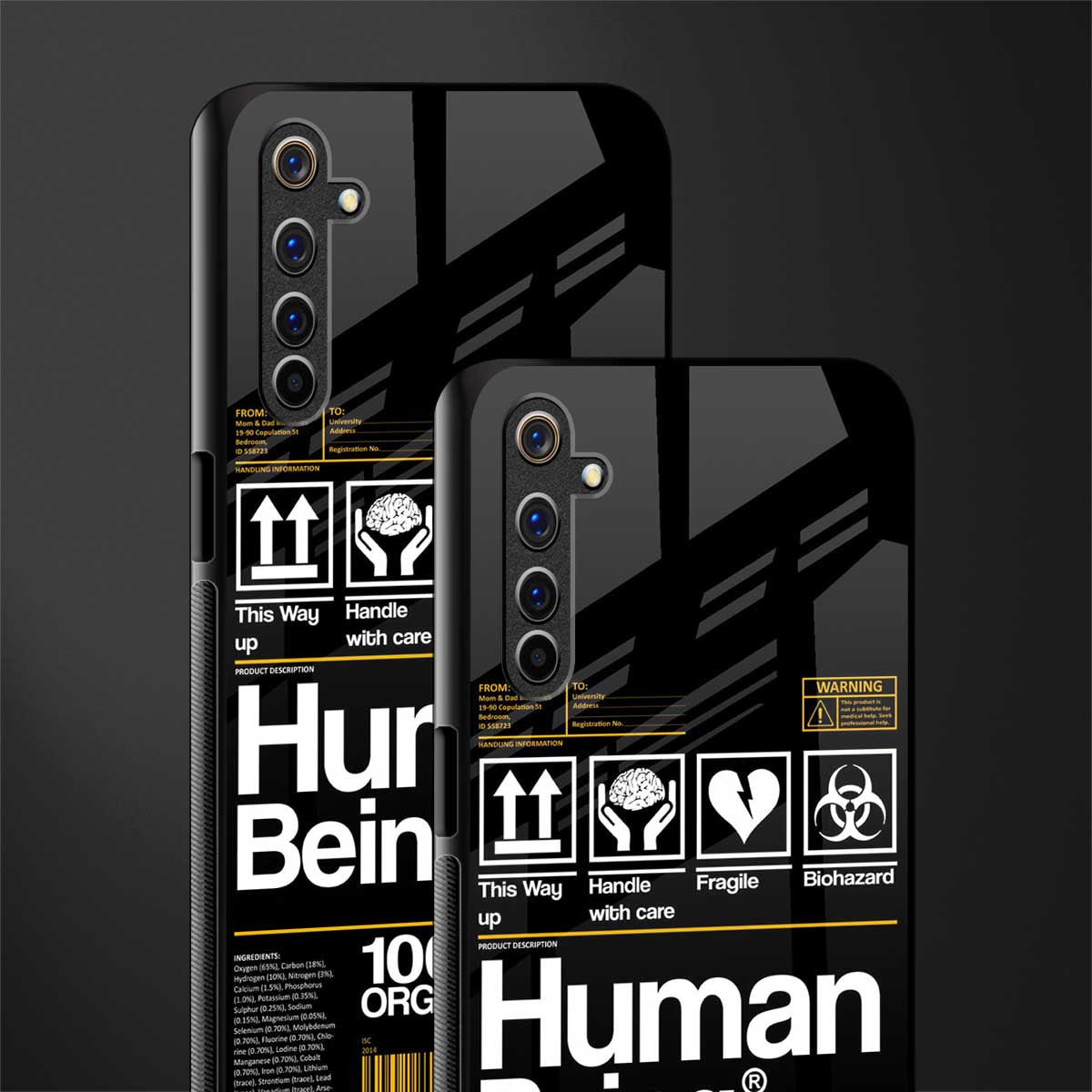 human being label phone cover for realme 6