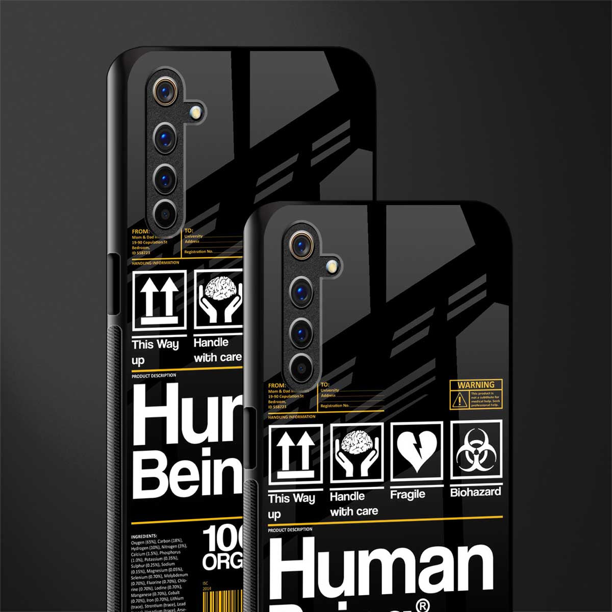 human being label phone cover for realme 6 pro