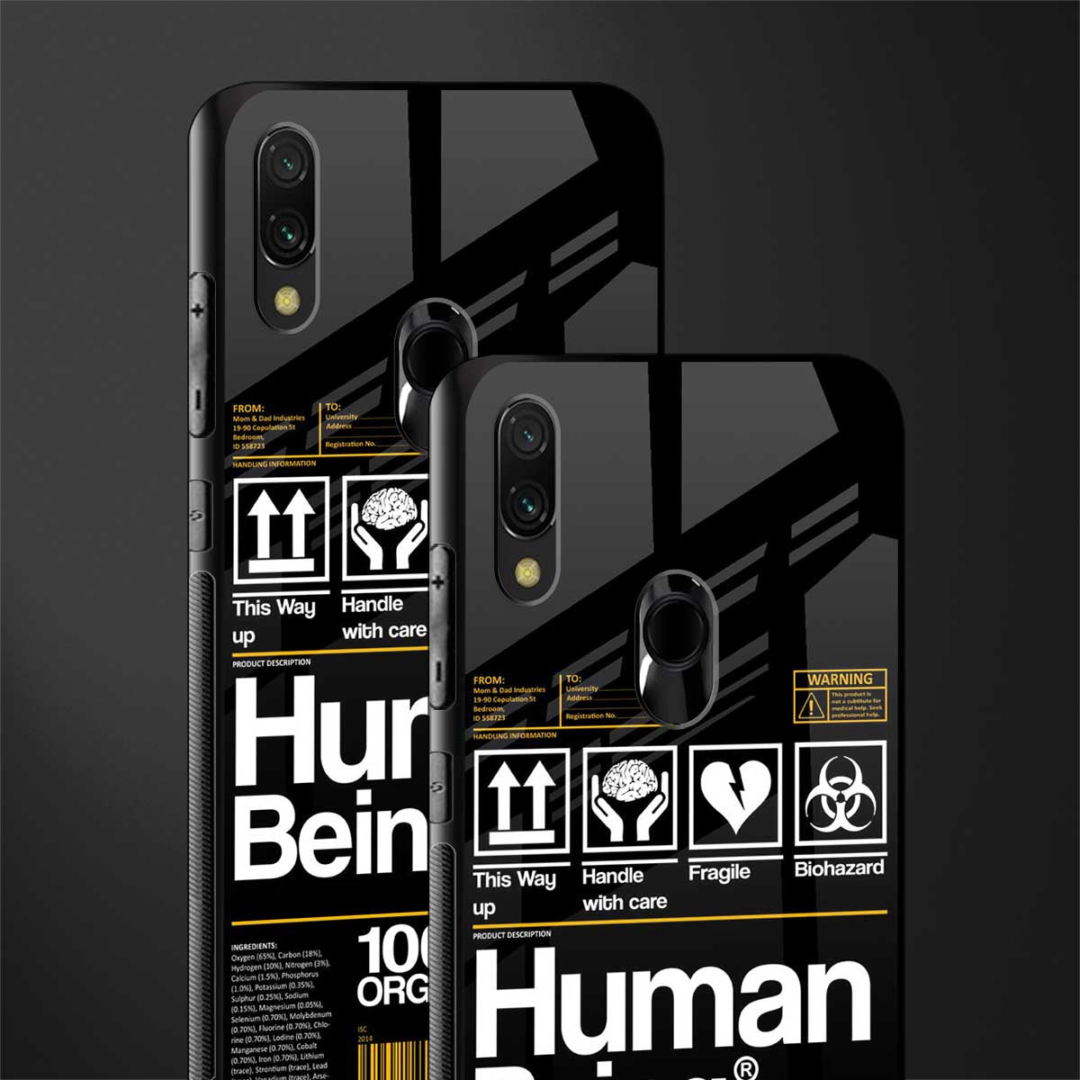 human being label phone cover for redmi note 7s