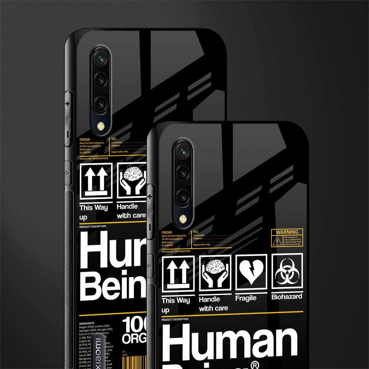 human being label phone cover for mi a3 redmi a3