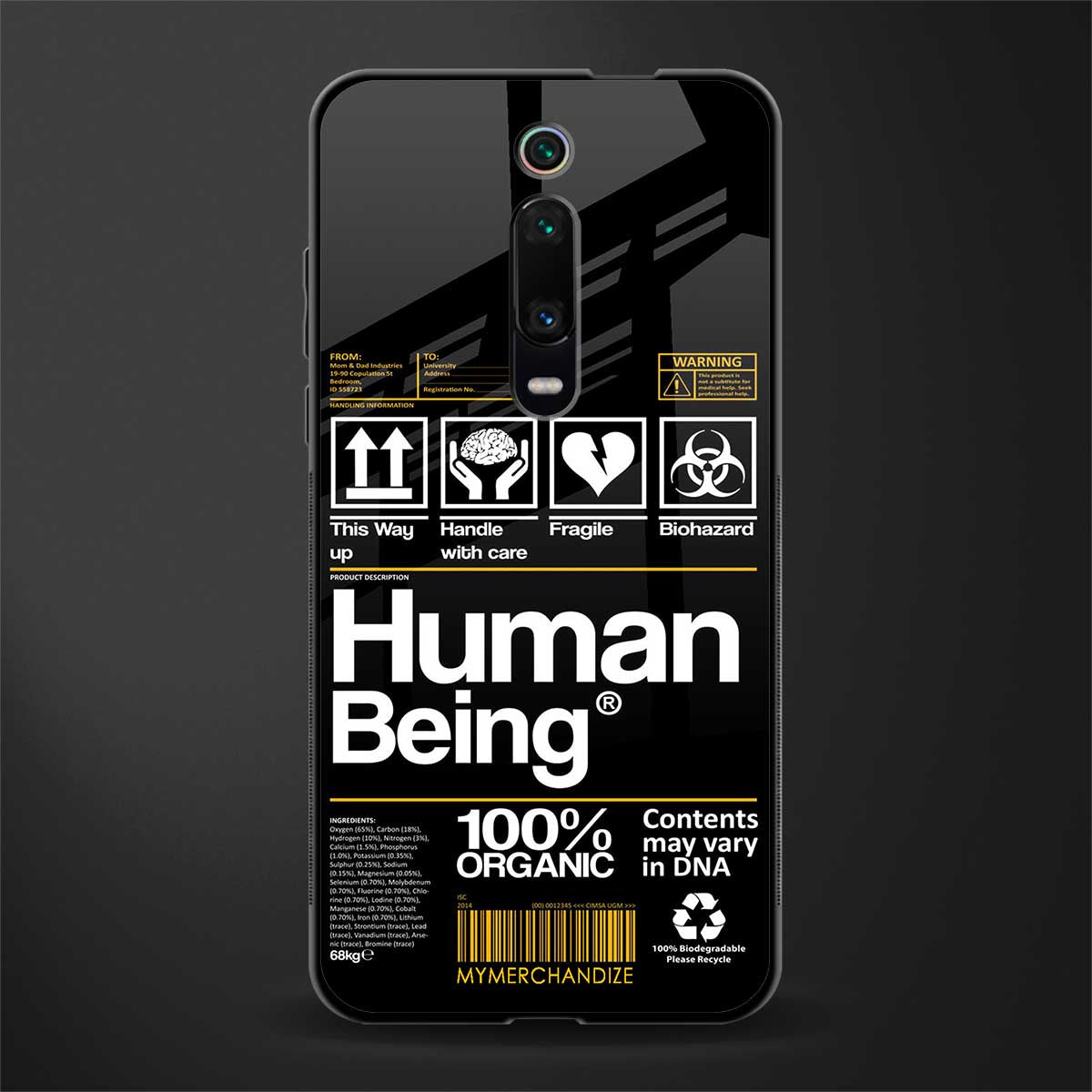 human being label phone cover for redmi k20