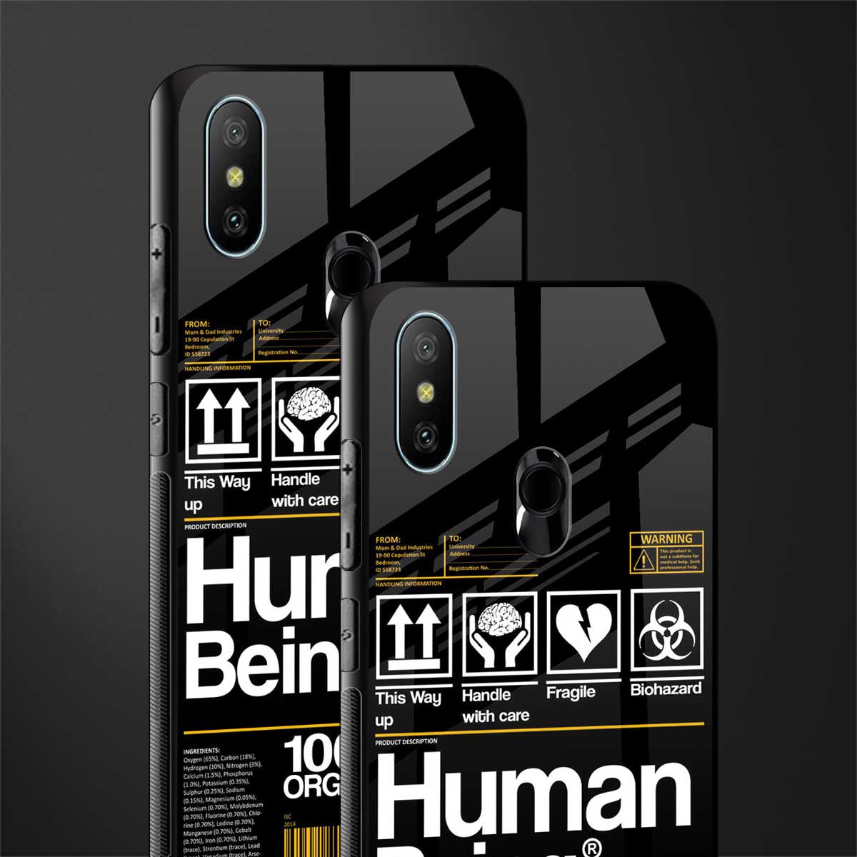 human being label phone cover for redmi 6 pro