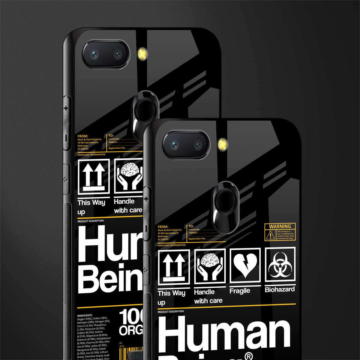 human being label phone cover for redmi 6