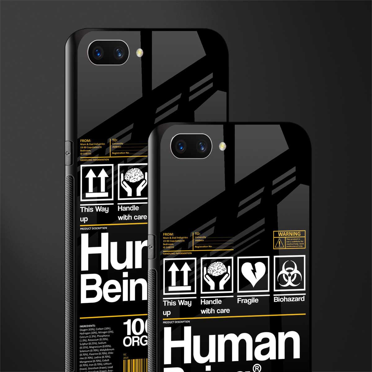human being label phone cover for oppo a3s