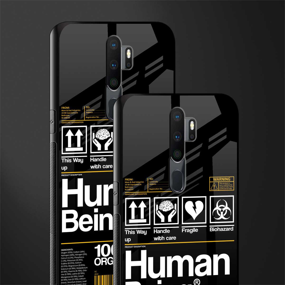 human being label phone cover for oppo a5 2020