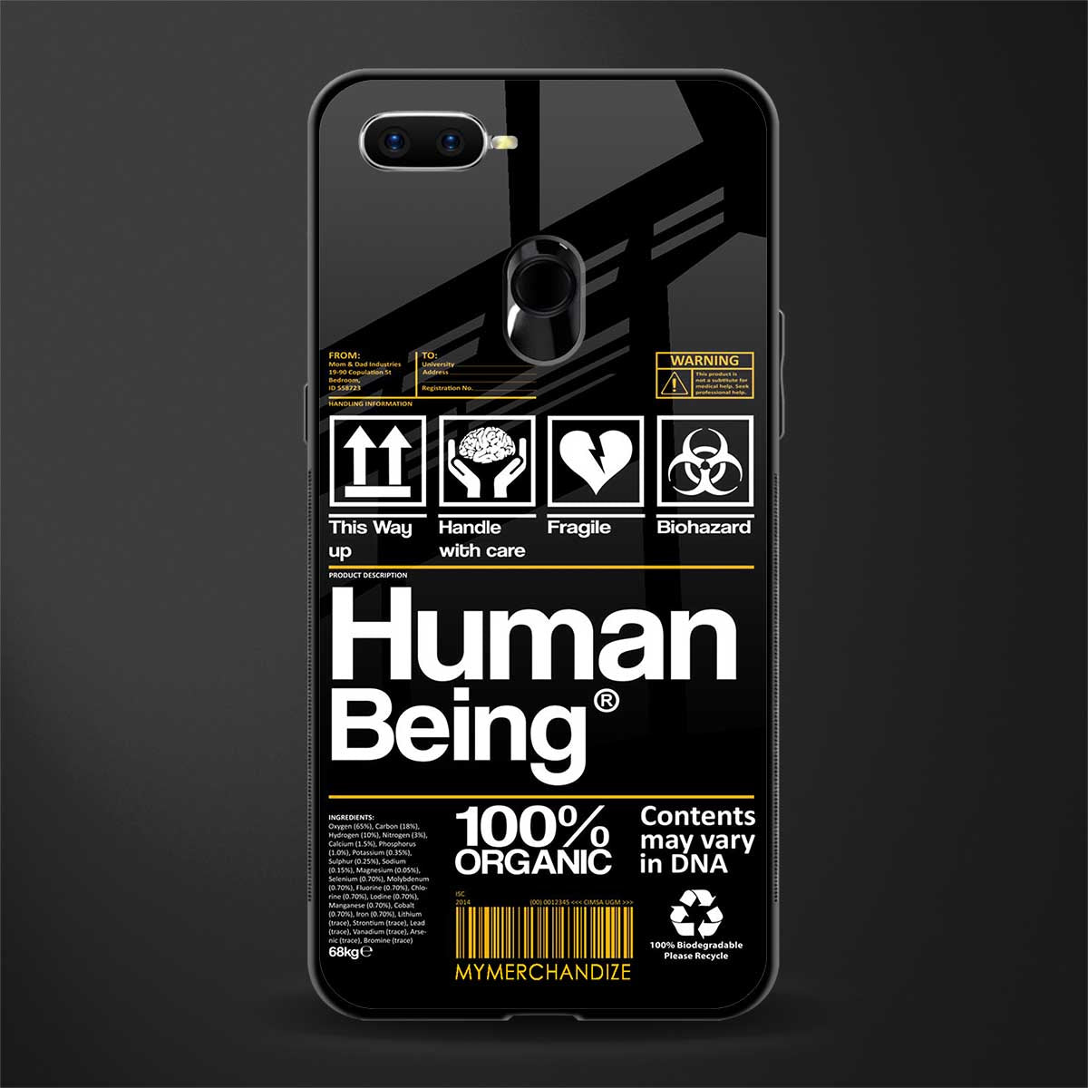 human being label phone cover for oppo f9f9 pro