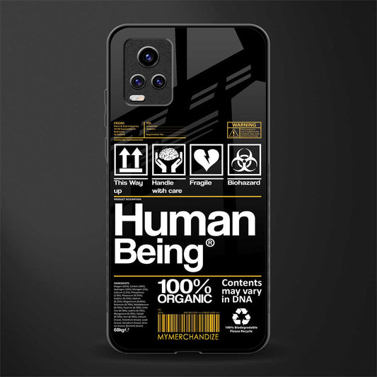 human being label back phone cover | glass case for vivo y73