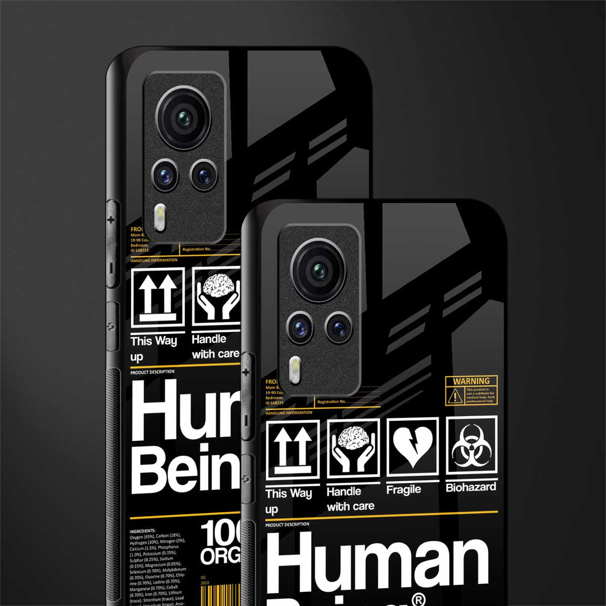 human being label phone cover for vivo x60 pro