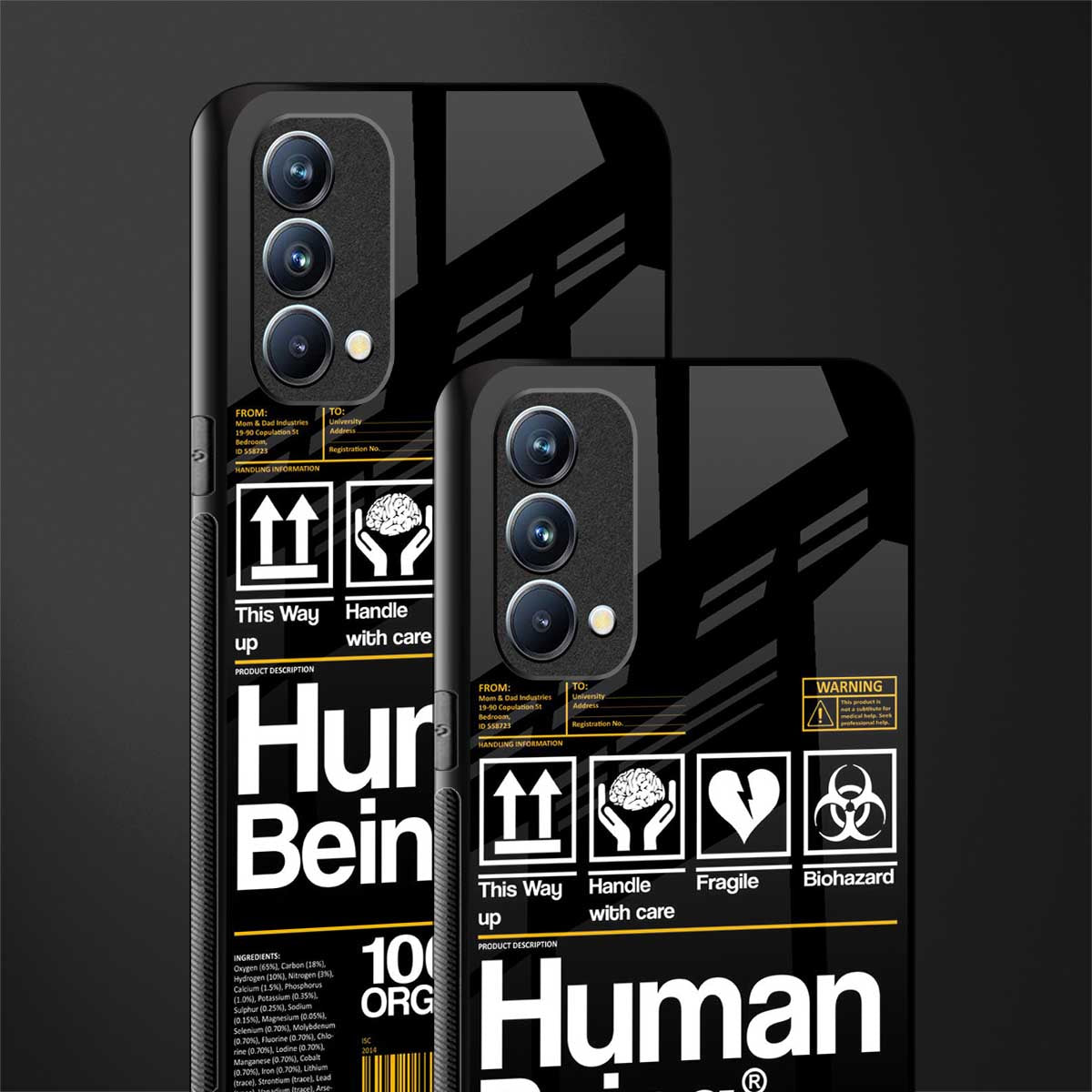 human being label phone cover for oppo f19s