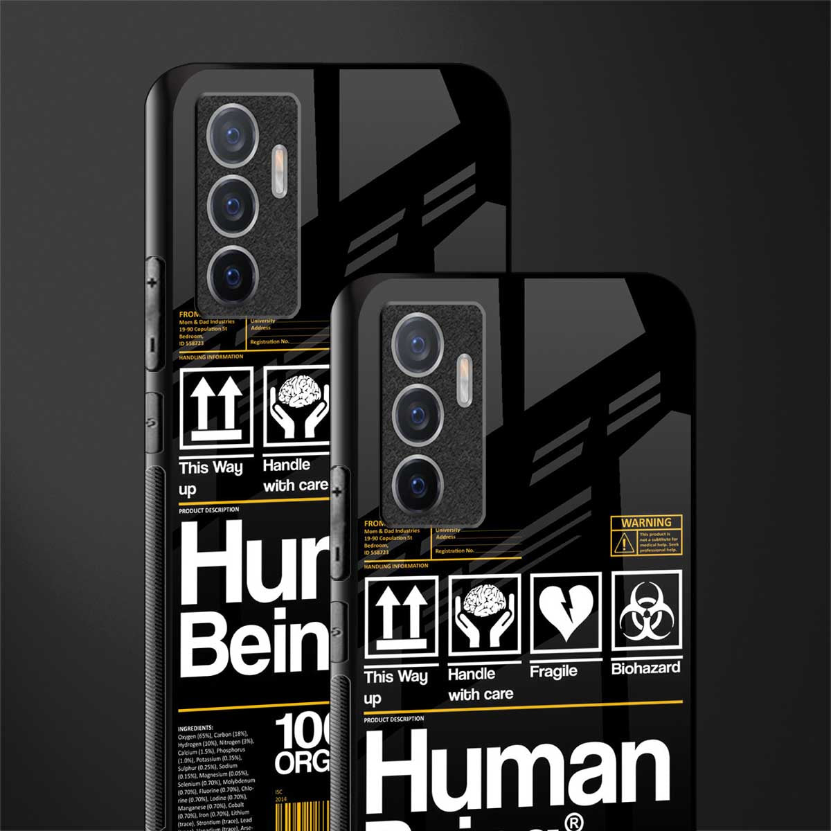 human being label phone cover for vivo v23e