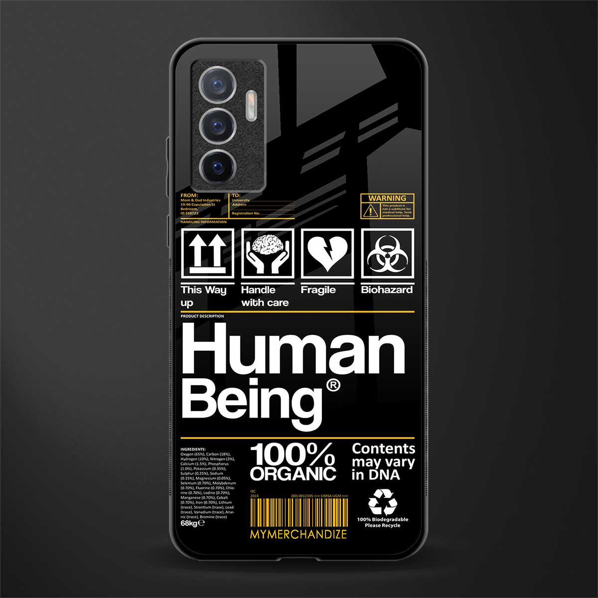 human being label phone cover for vivo v23e