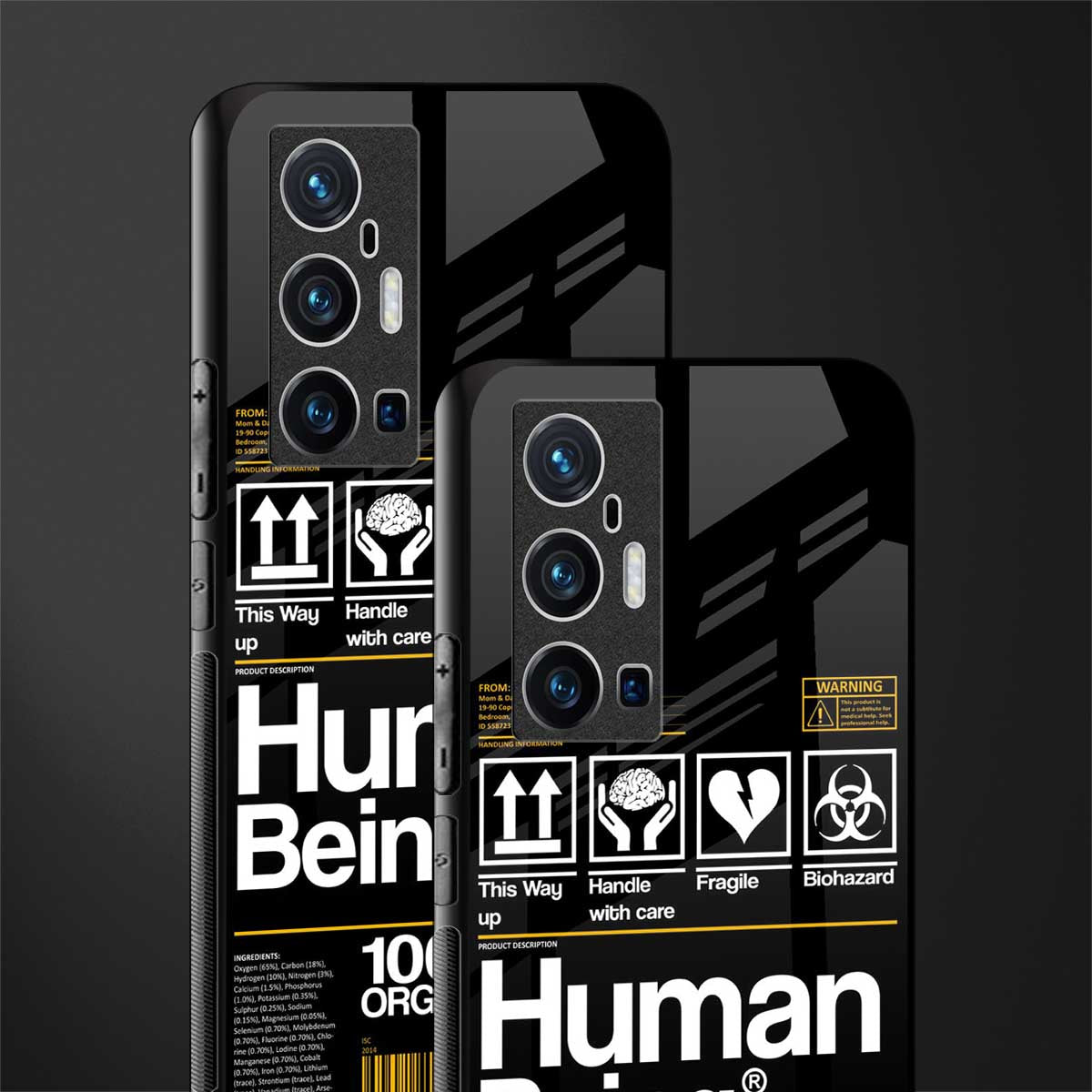 human being label phone cover for vivo x70 pro plus