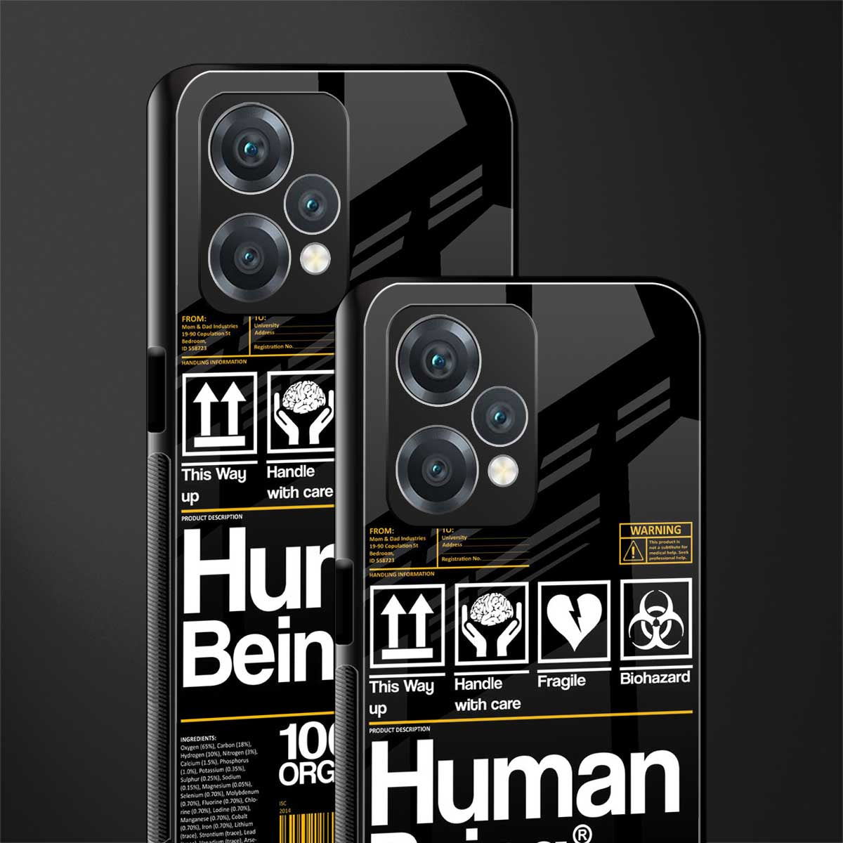 human being label back phone cover | glass case for realme 9 pro 5g