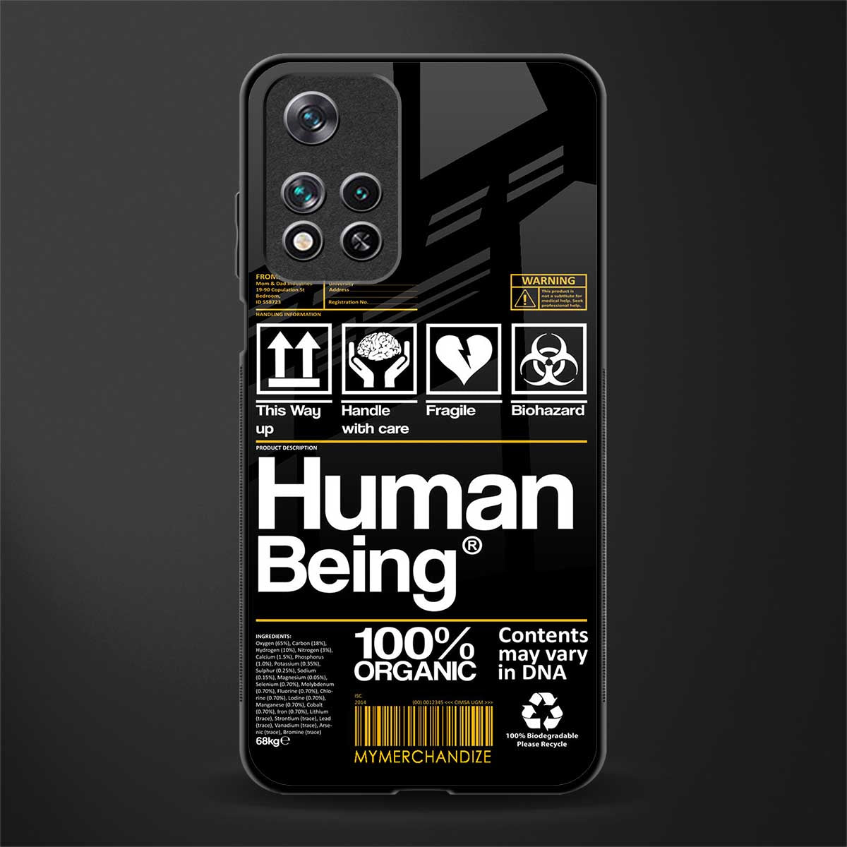 human being label phone cover for xiaomi 11i 5g