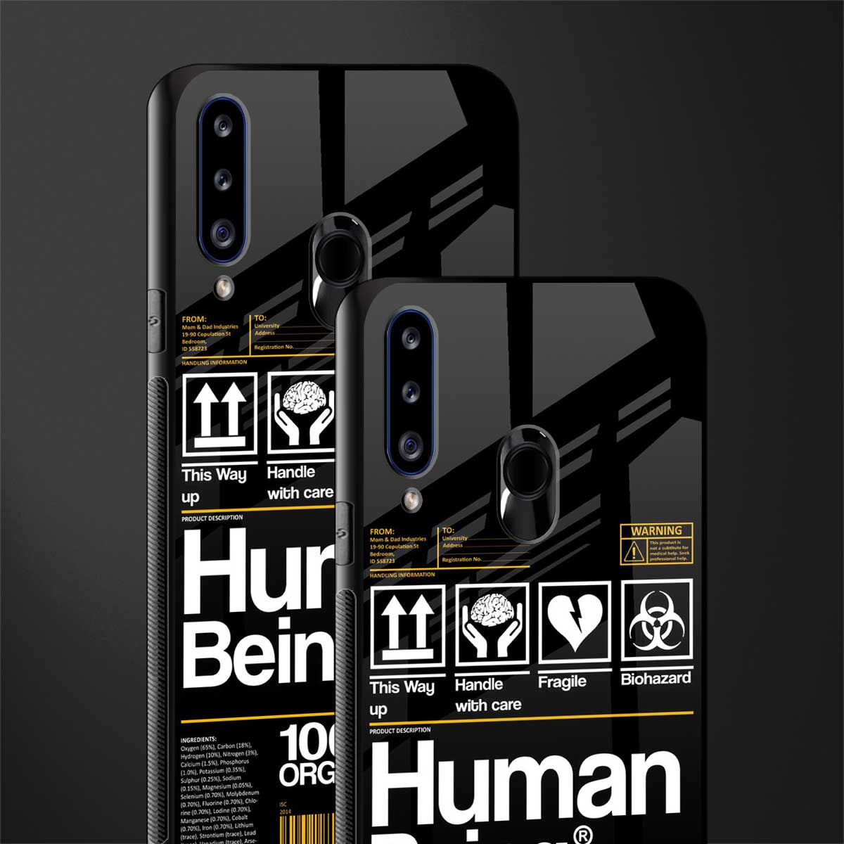 human being label phone cover for samsung galaxy a20s