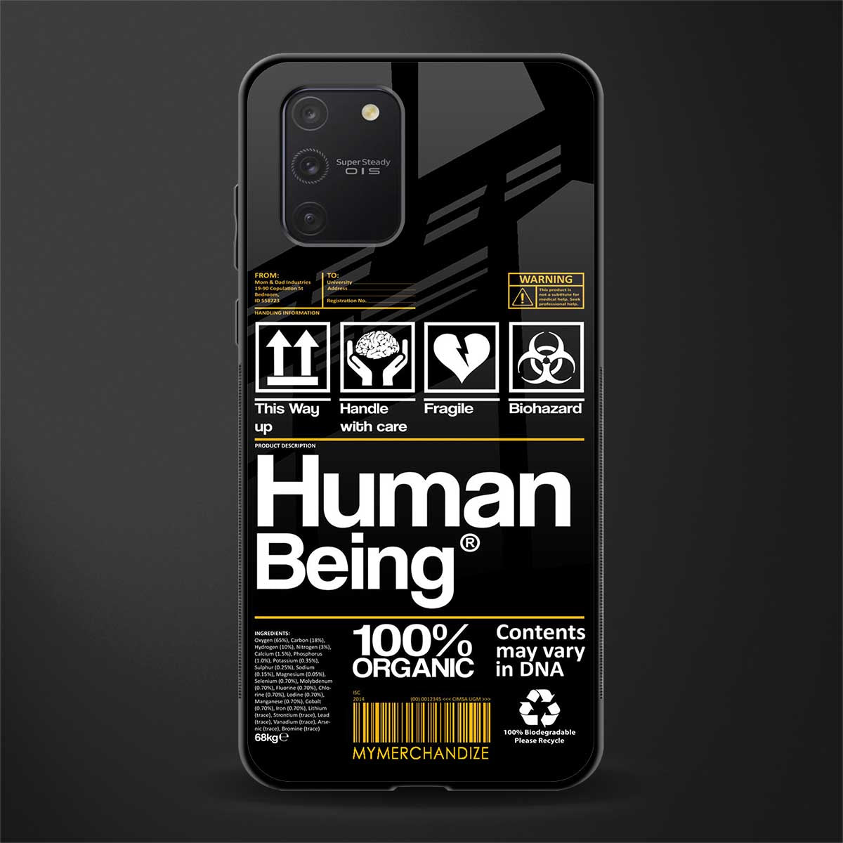 human being label phone cover for samsung galaxy s10 lite