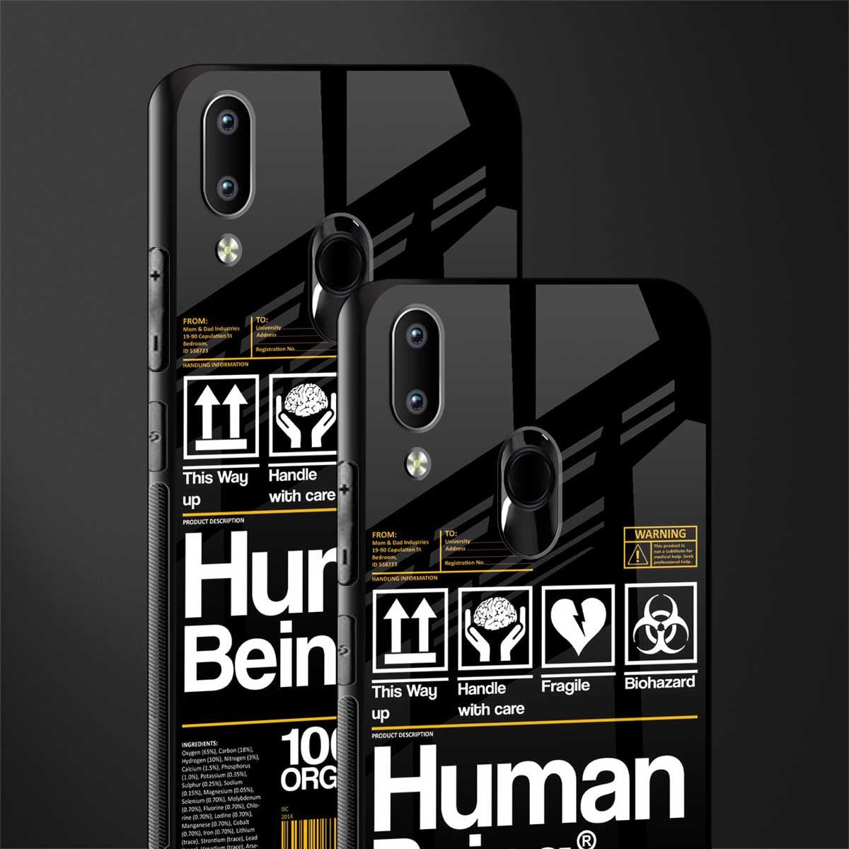 human being label phone cover for vivo y91