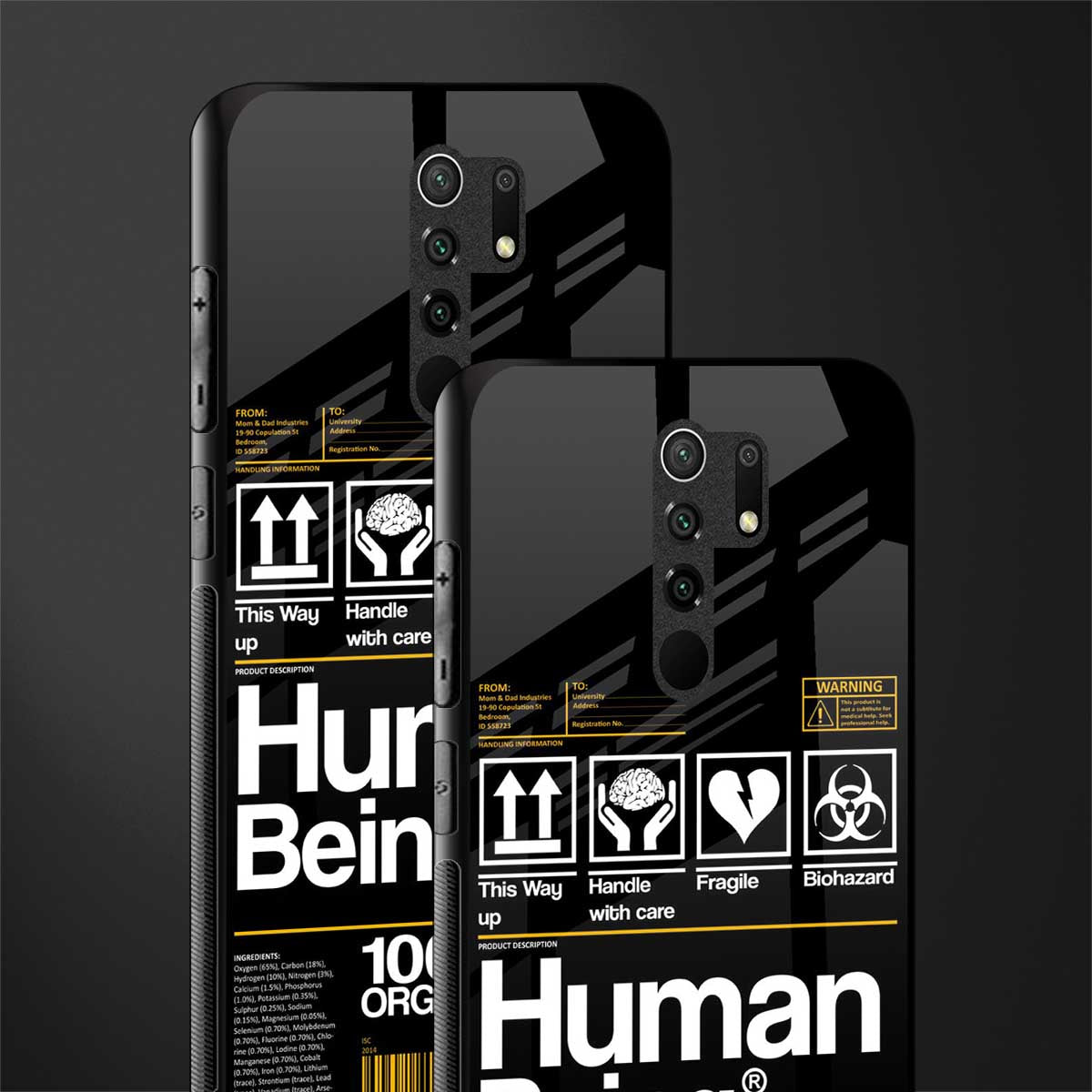 human being label phone cover for redmi 9 prime