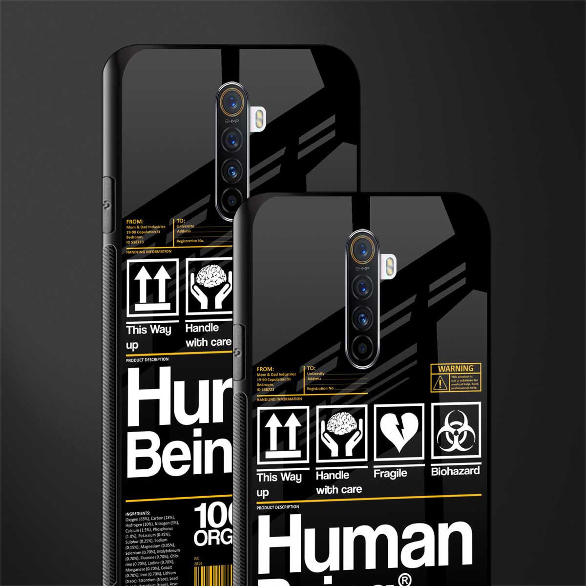 human being label phone cover for realme x2 pro