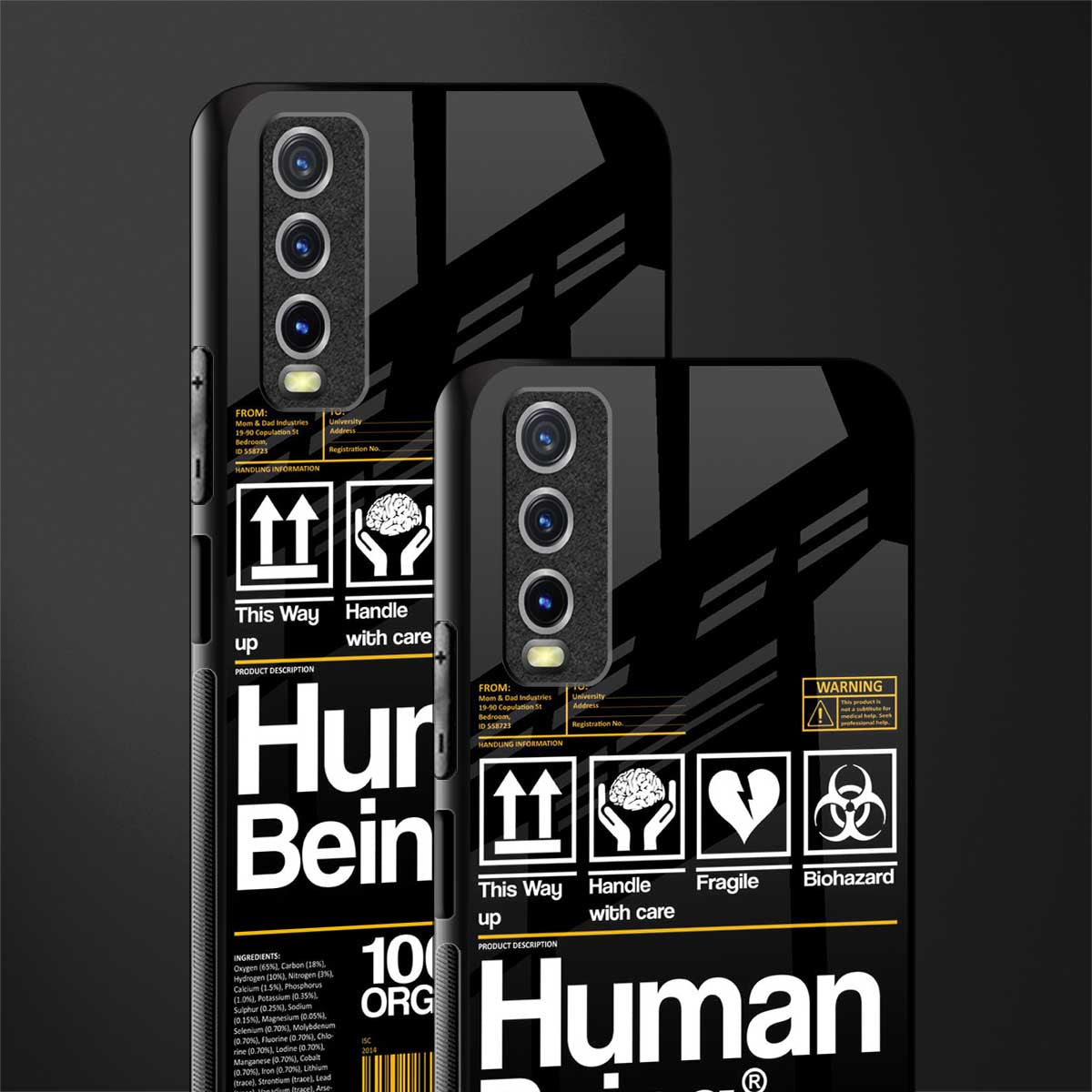 human being label phone cover for vivo y12g