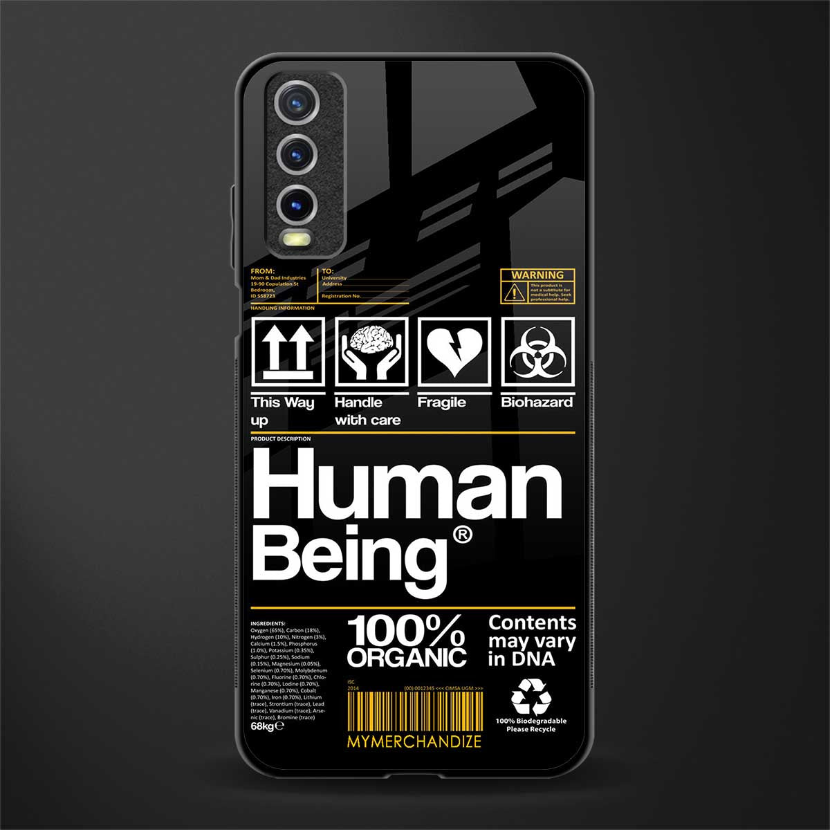 human being label phone cover for vivo y20i vivo y20t