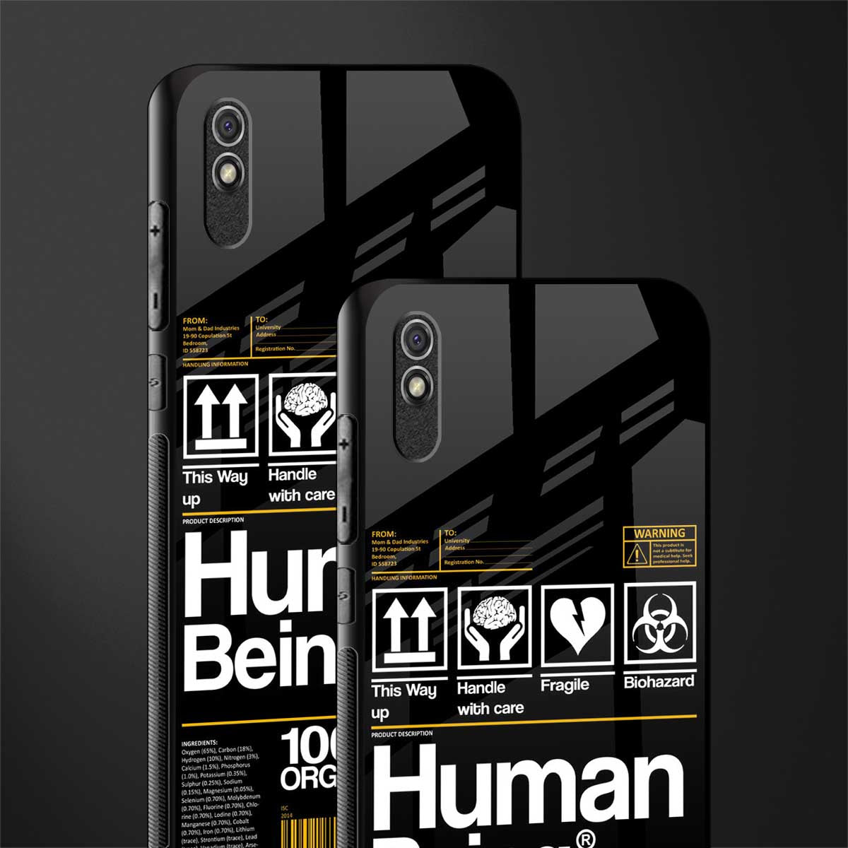 human being label phone cover for redmi 9a