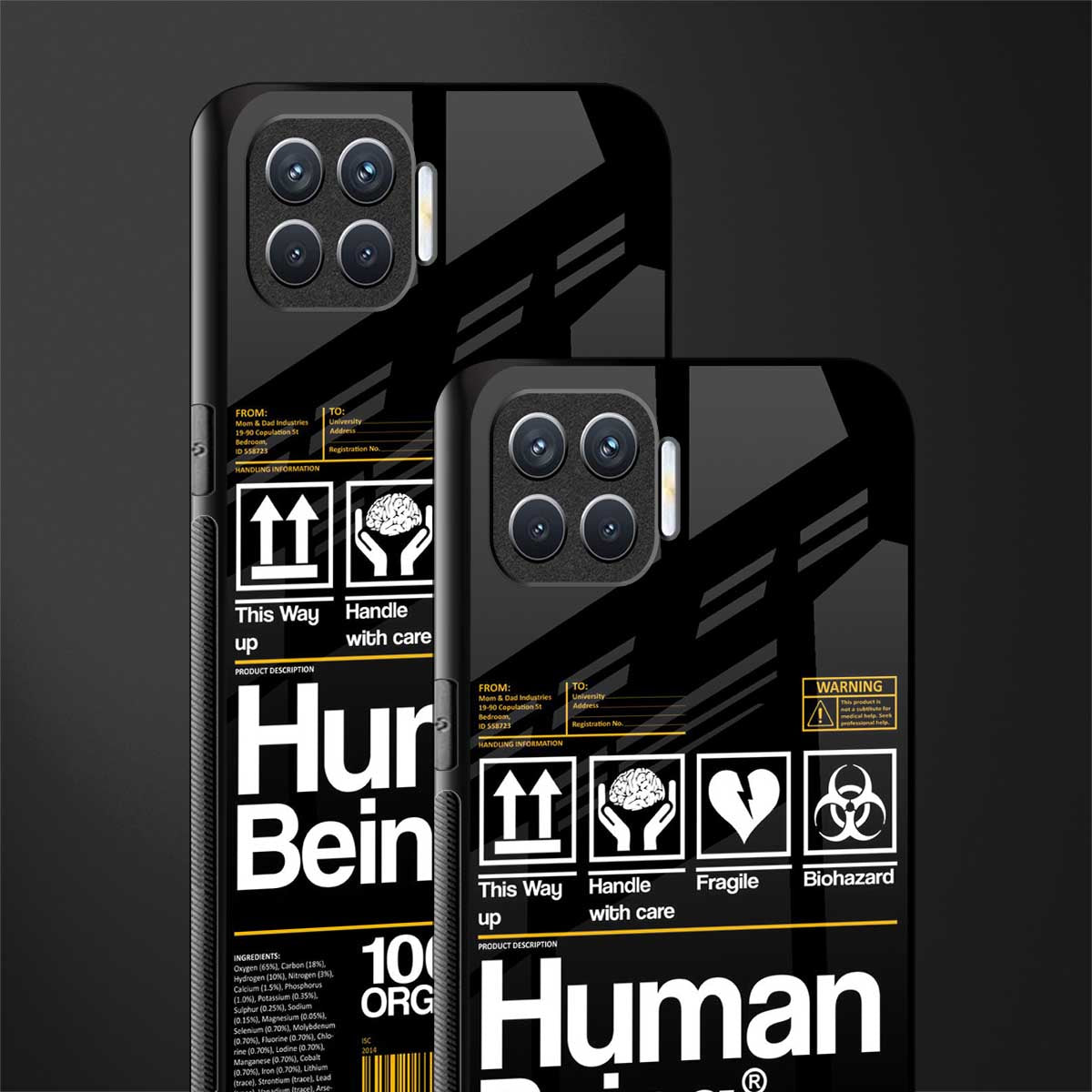 human being label phone cover for oppo f17