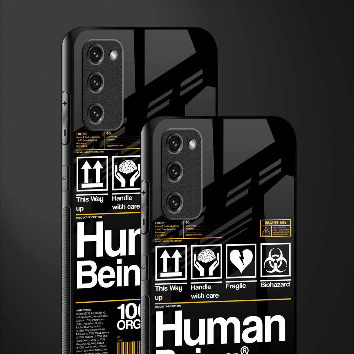 human being label phone cover for samsung galaxy s20 fe