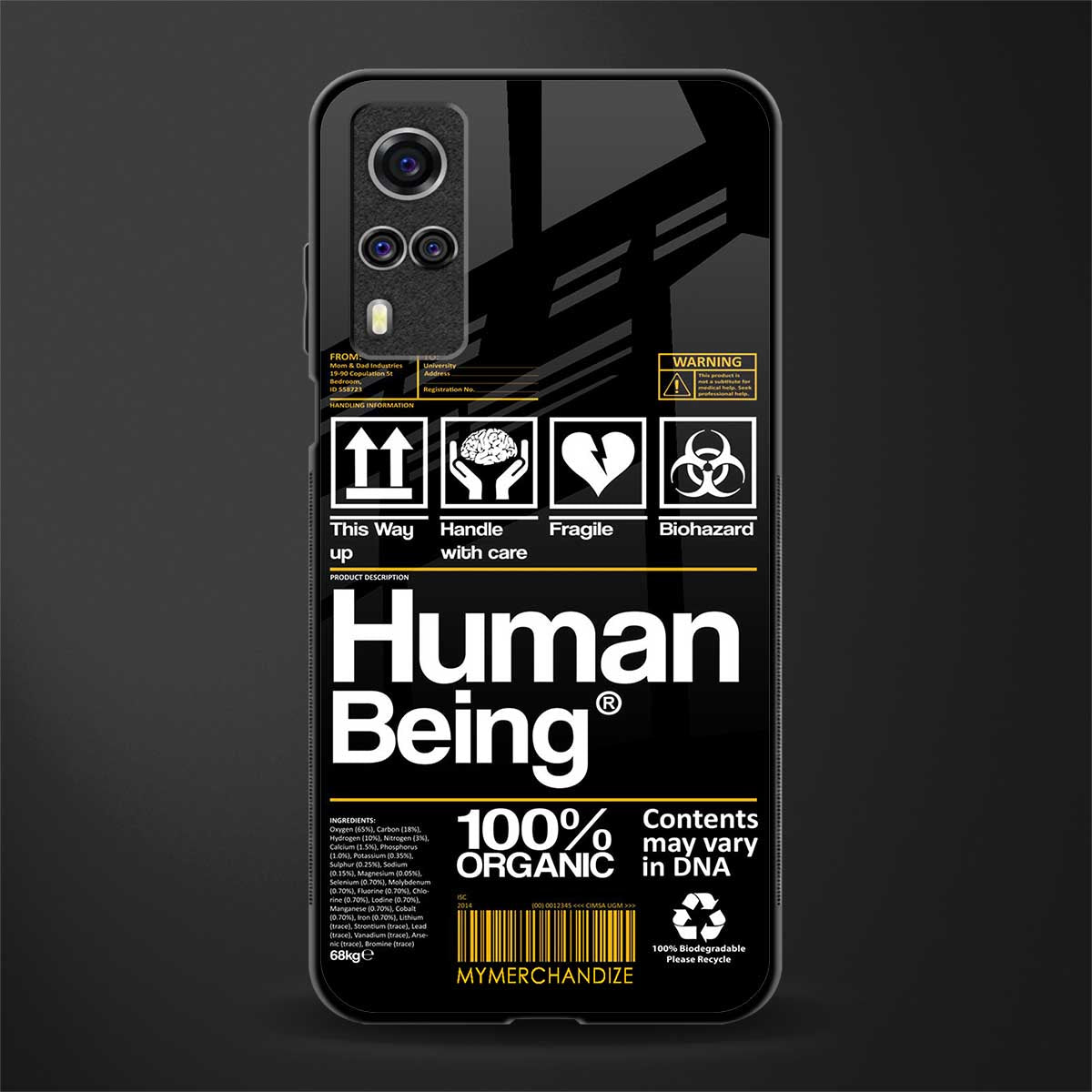 human being label phone cover for vivo y53s