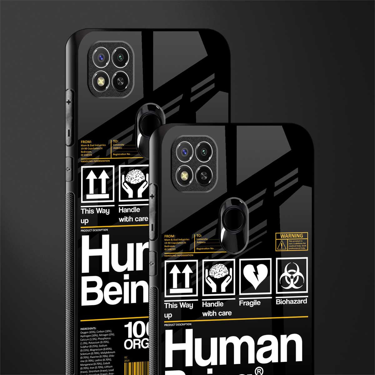 human being label phone cover for redmi 9