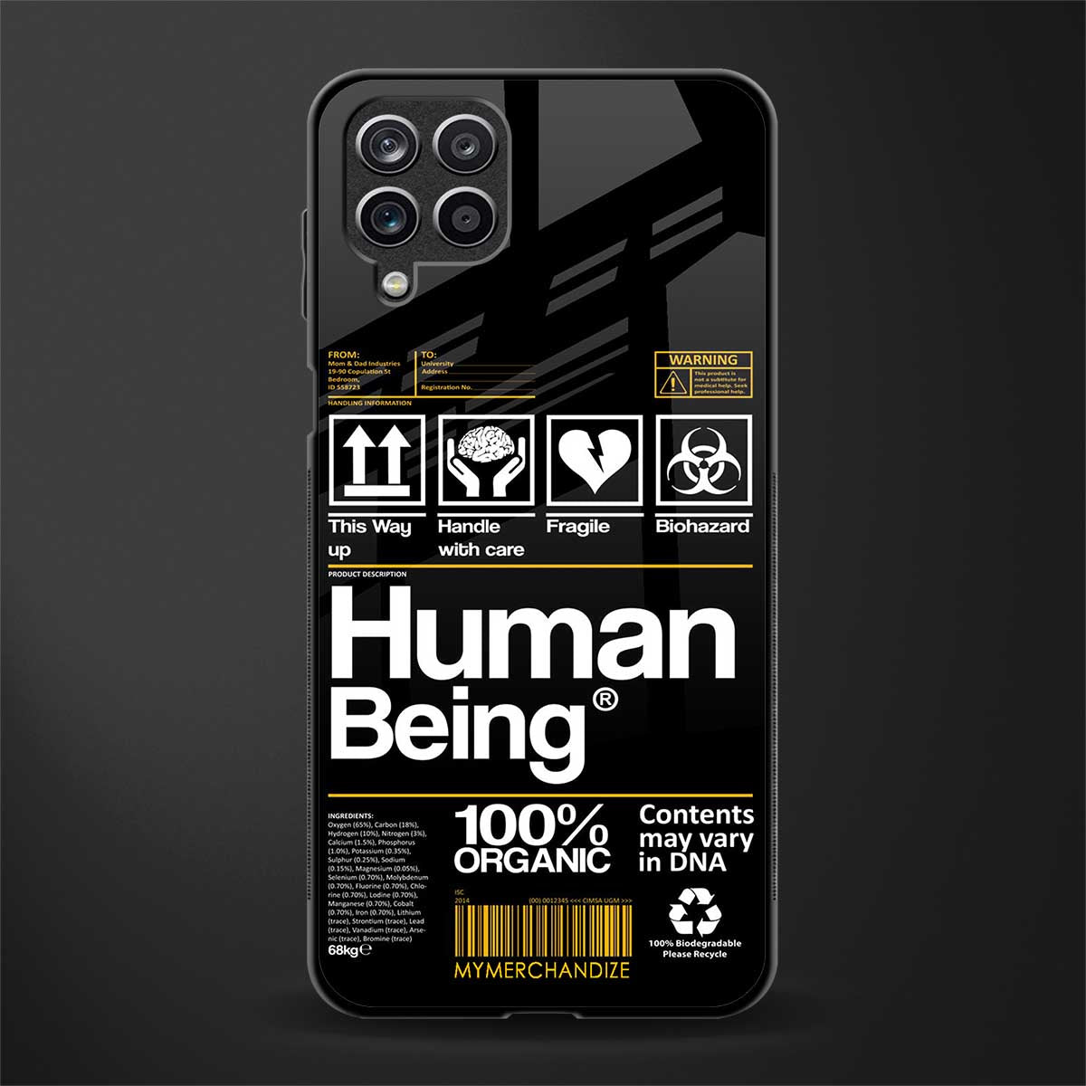 human being label phone cover for samsung galaxy f12