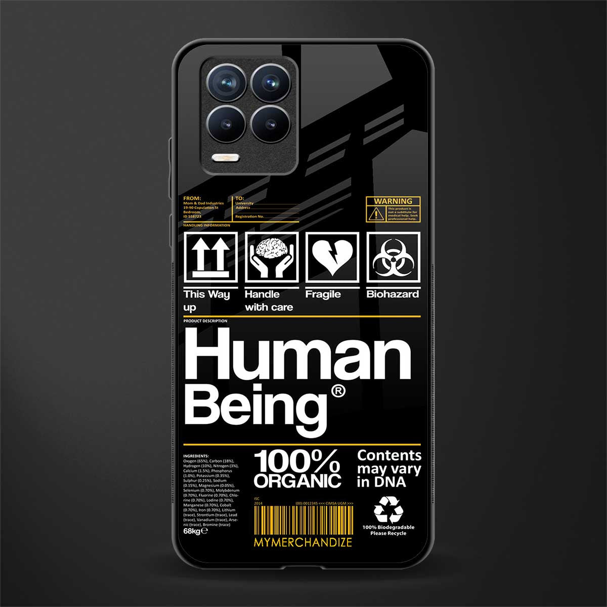human being label phone cover for realme 8 4g