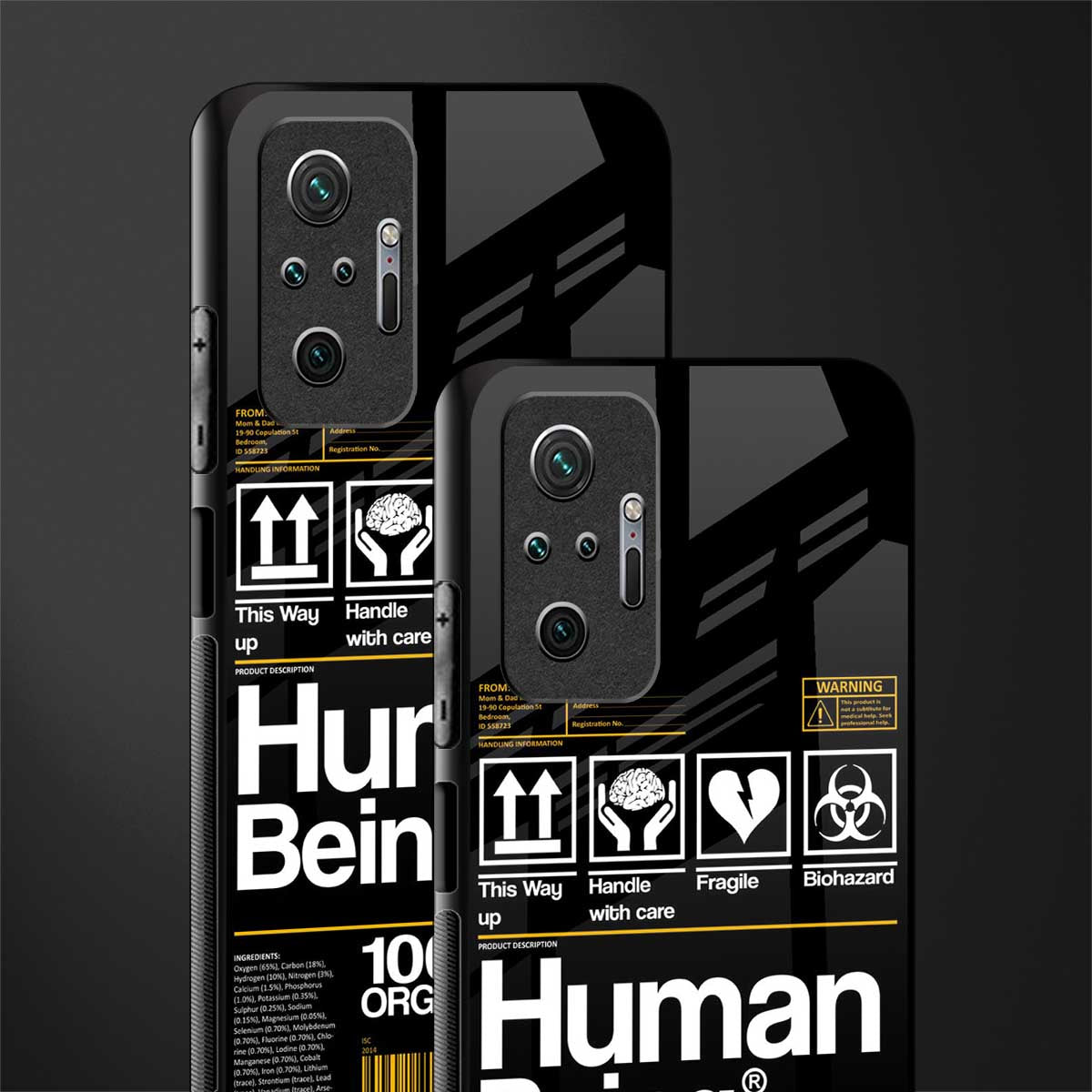 human being label phone cover for redmi note 10 pro