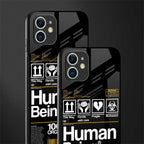 human being label phone cover for iphone 12 mini