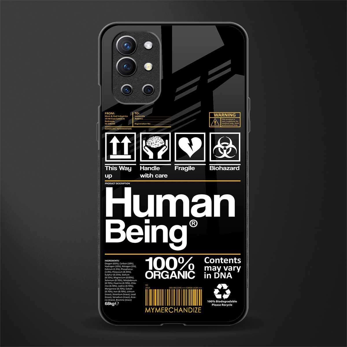 human being label phone cover for oneplus 9r