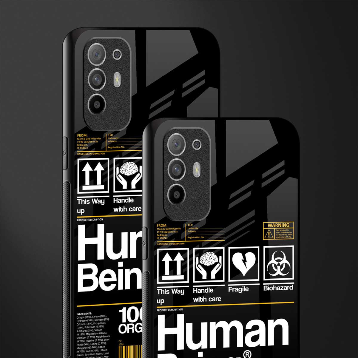 human being label phone cover for oppo f19 pro plus