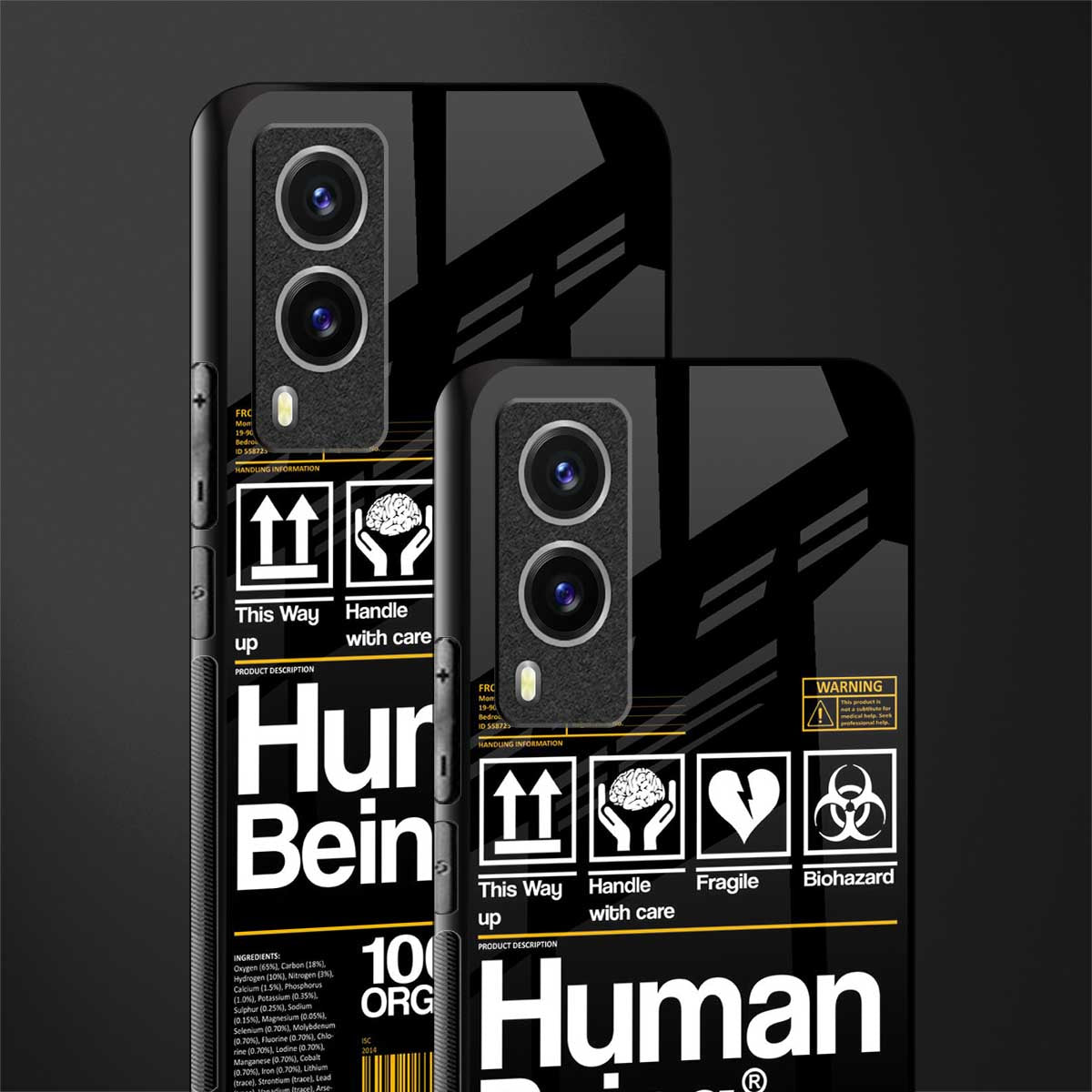 human being label phone cover for vivo v21e 5g