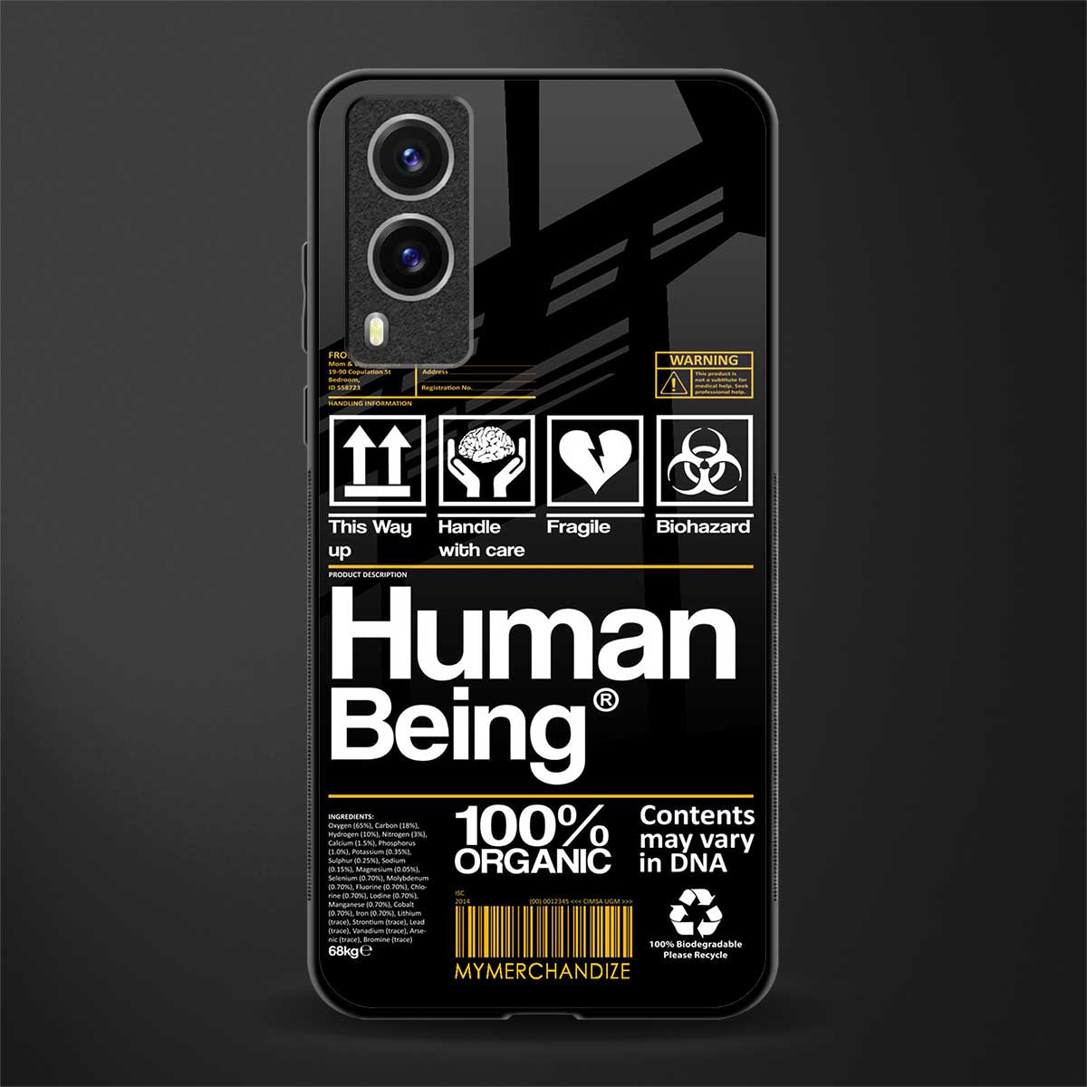 human being label phone cover for vivo v21e 5g