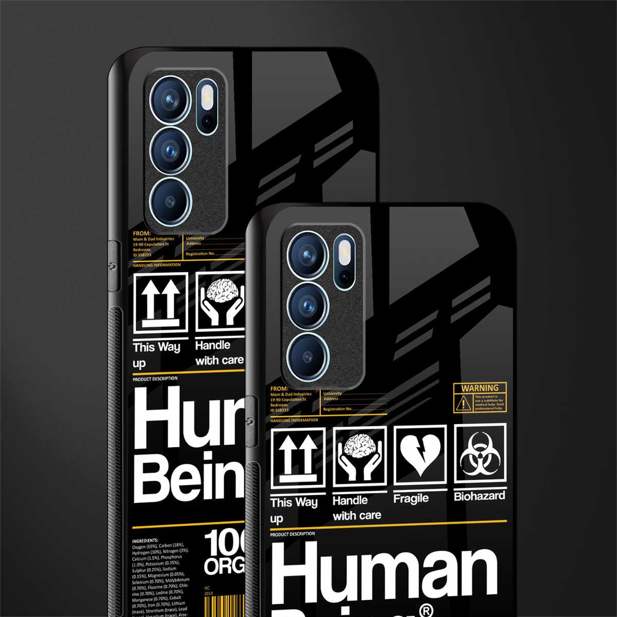 human being label phone cover for oppo reno6 pro 5g