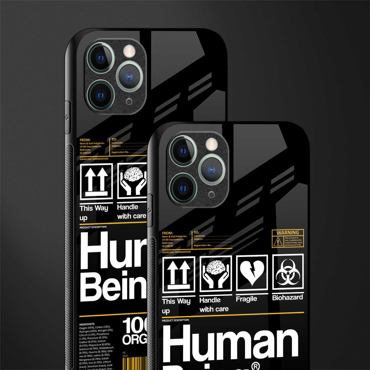 human being label phone cover for iphone 11 pro