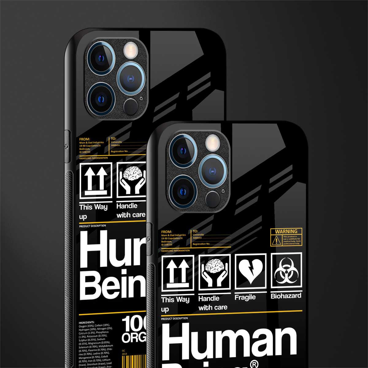 human being label phone cover for iphone 12 pro max
