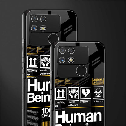 human being label back phone cover | glass case for realme narzo 50a