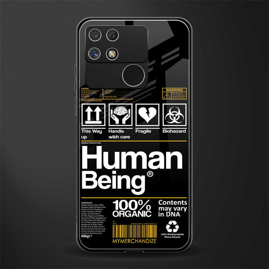 human being label back phone cover | glass case for realme narzo 50a