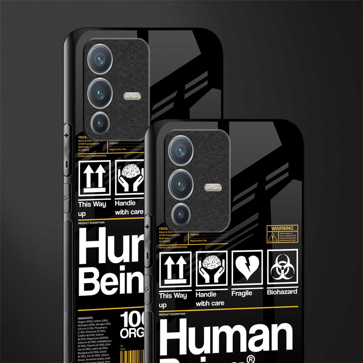 human being label phone cover for vivo v23 pro 5g