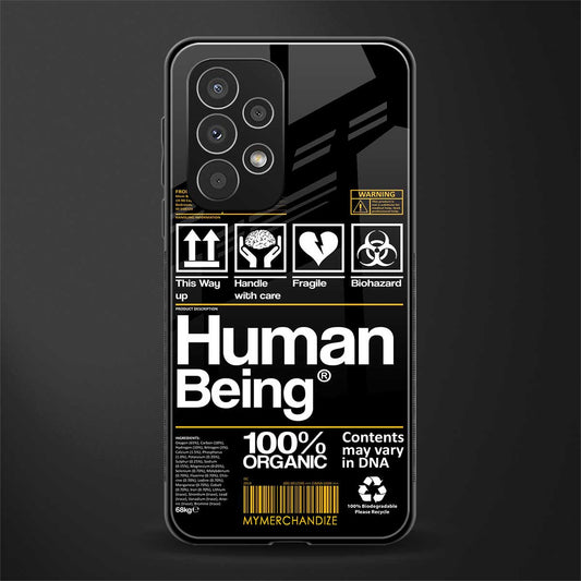 human being label back phone cover | glass case for samsung galaxy a23
