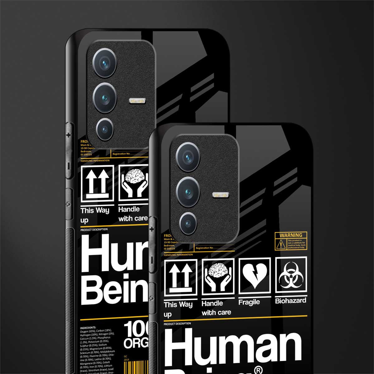 human being label phone cover for vivo v23 5g